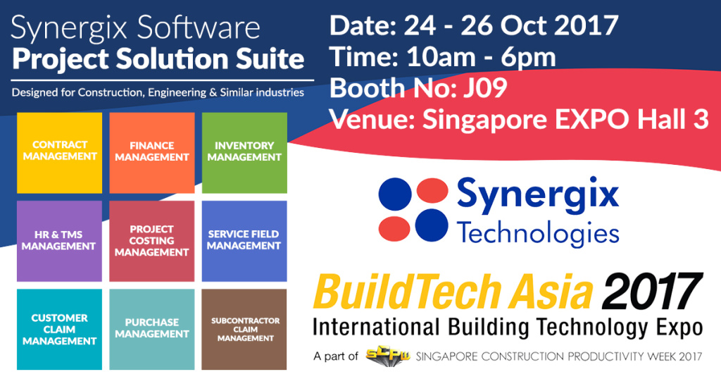 Buildtech 2017 poster - Synergix E1 ERP System