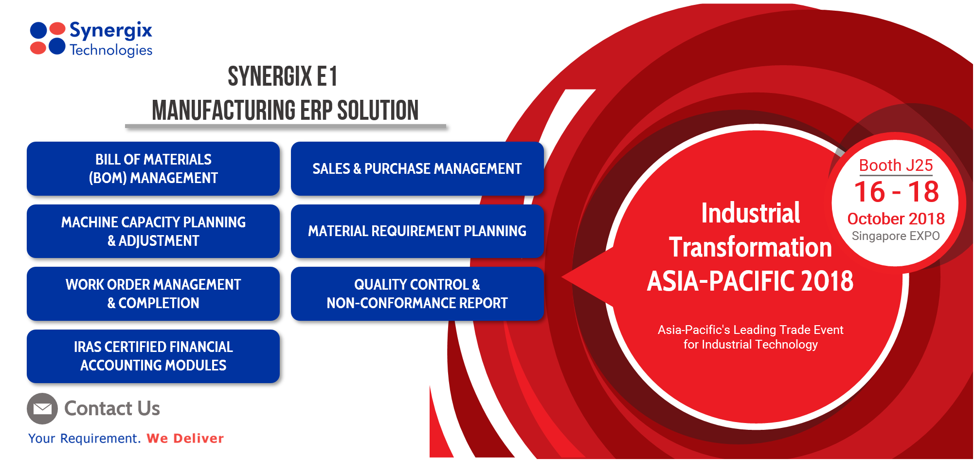 synergix e1 erp system at industrial transformation asia pacific 2018 synergix e1 erp system at industrial transformation asia pacific 2018