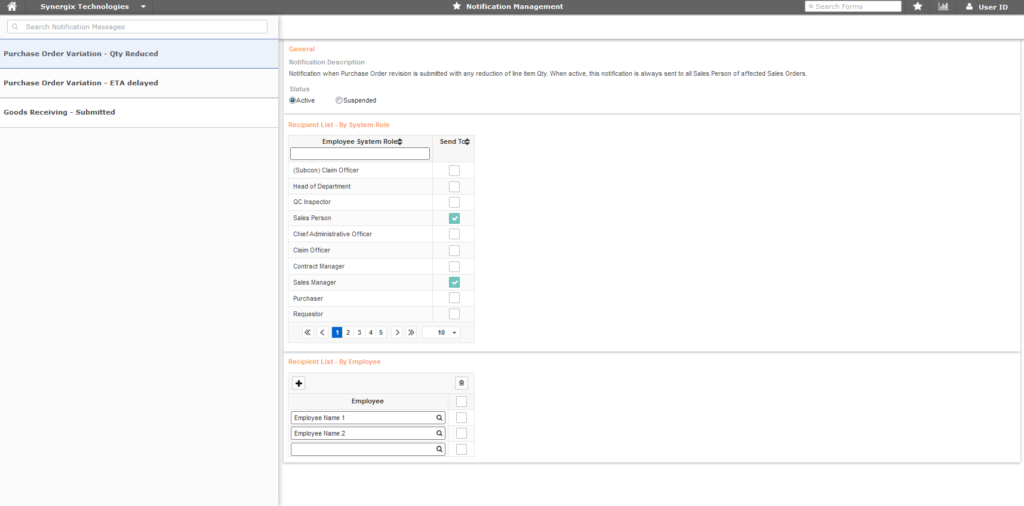 ERP System - Notification Management