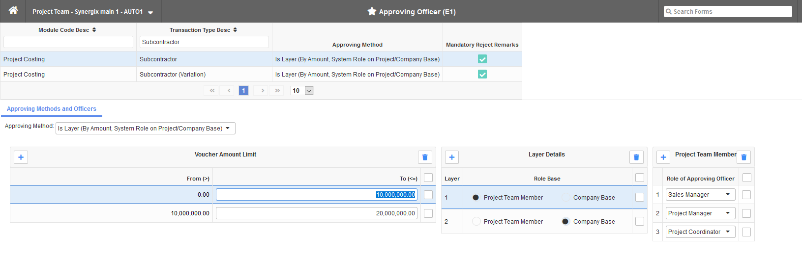 Is Layer Subcontractor Contract Approval ERP System