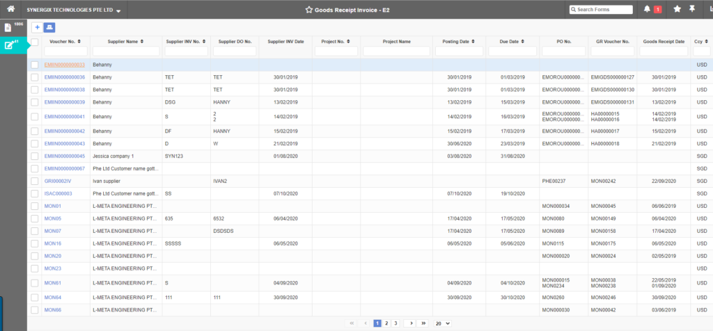 ERP Software - Goods Receipt Invoice