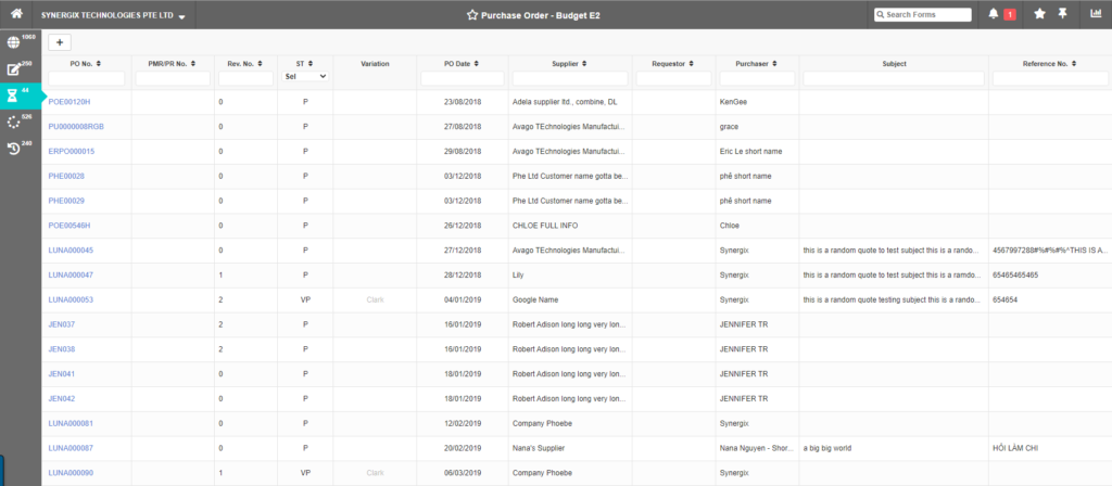  ERP Software - Purchase Order Budget E2