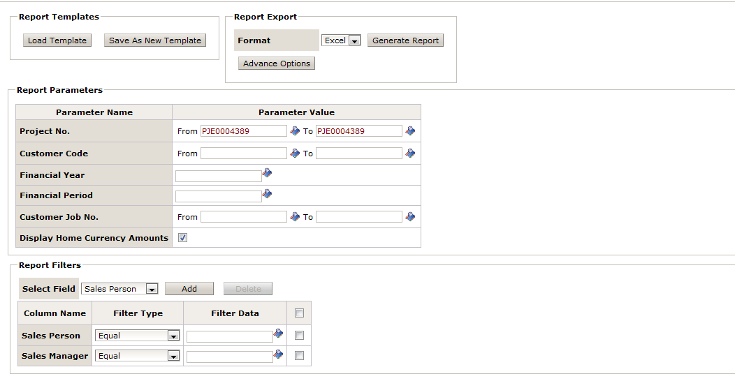 Customer Project Claim Detail Report Generate Screen Customer Project Claim Detail Report Generate Screen