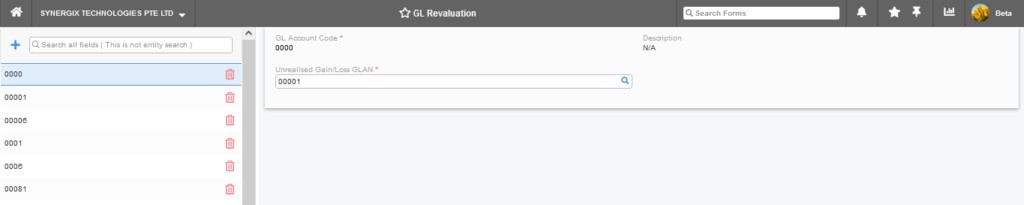 E2 General Ledger Revaluation