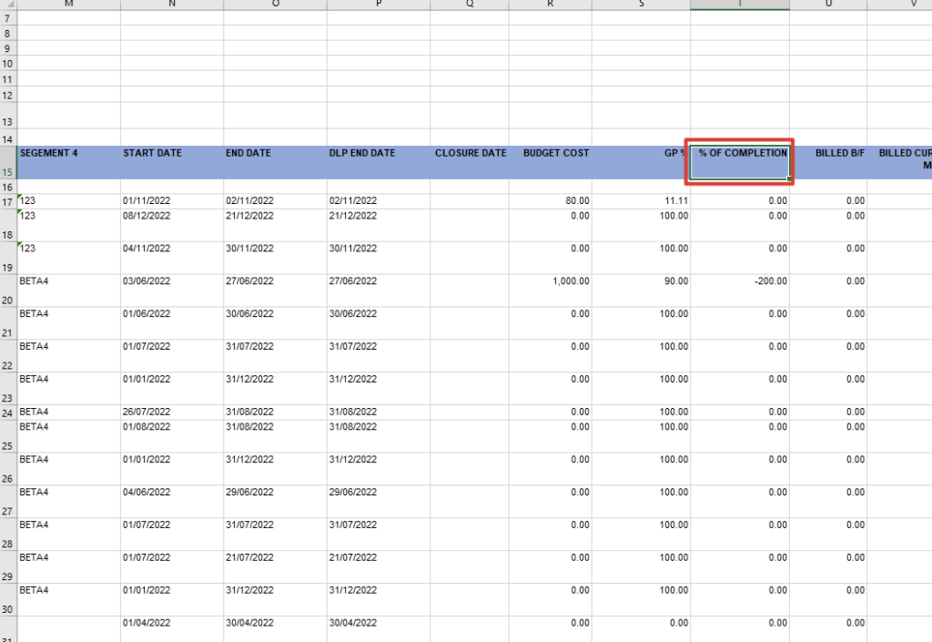 “% Cost-To-Date” in Project Summary Report screen “% Cost-To-Date” in Project Summary Report screen