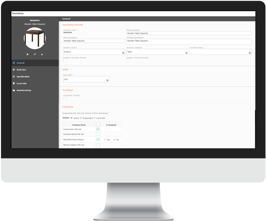 Synergix E1 Inventory Management ERP System Software Singapore - Hibah Solusi Produktivitas (PSG)