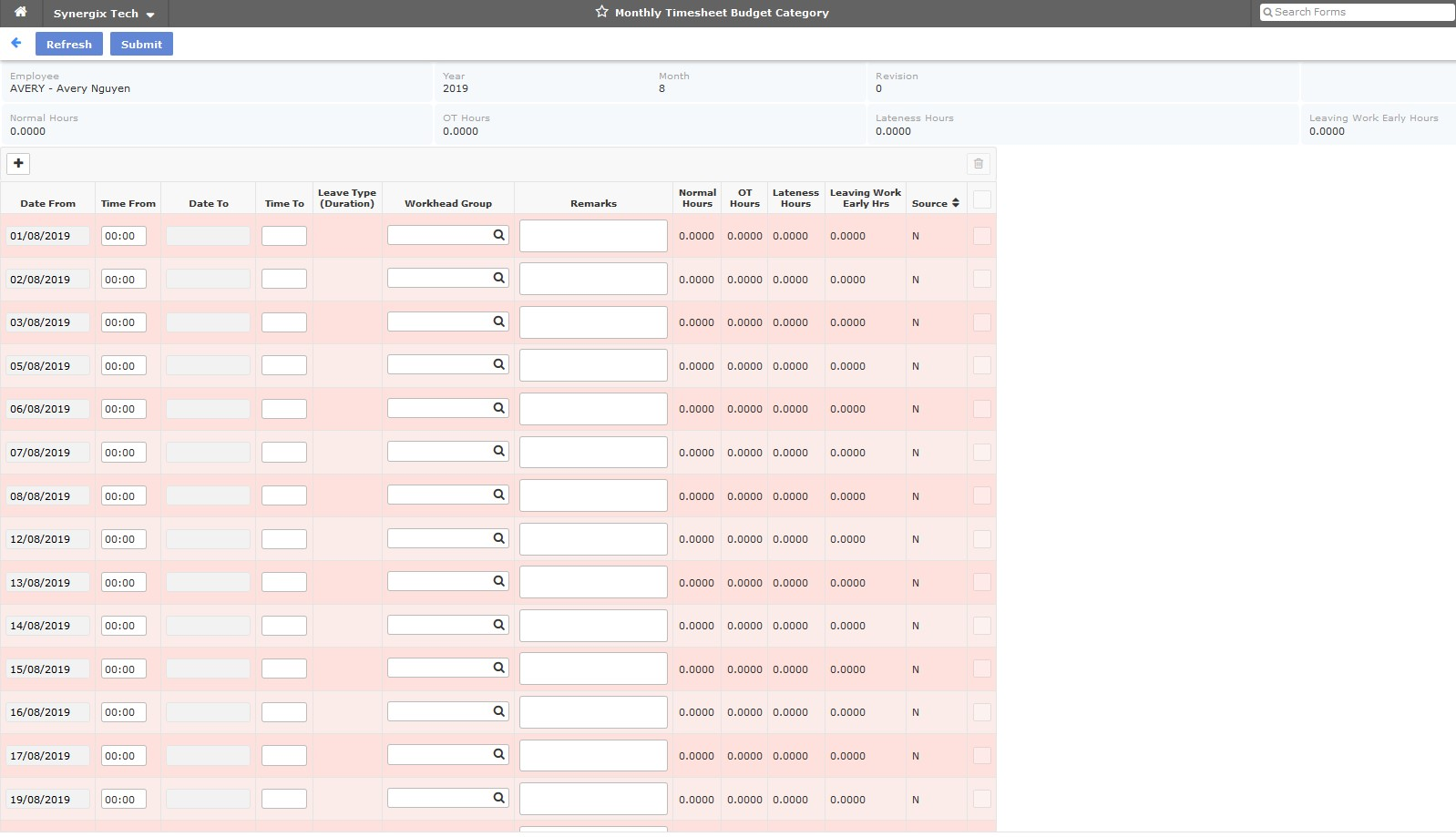 Calculation of OT hours for Basic Salary Employee - Synergix E1 ERP System Updates | August 2019
