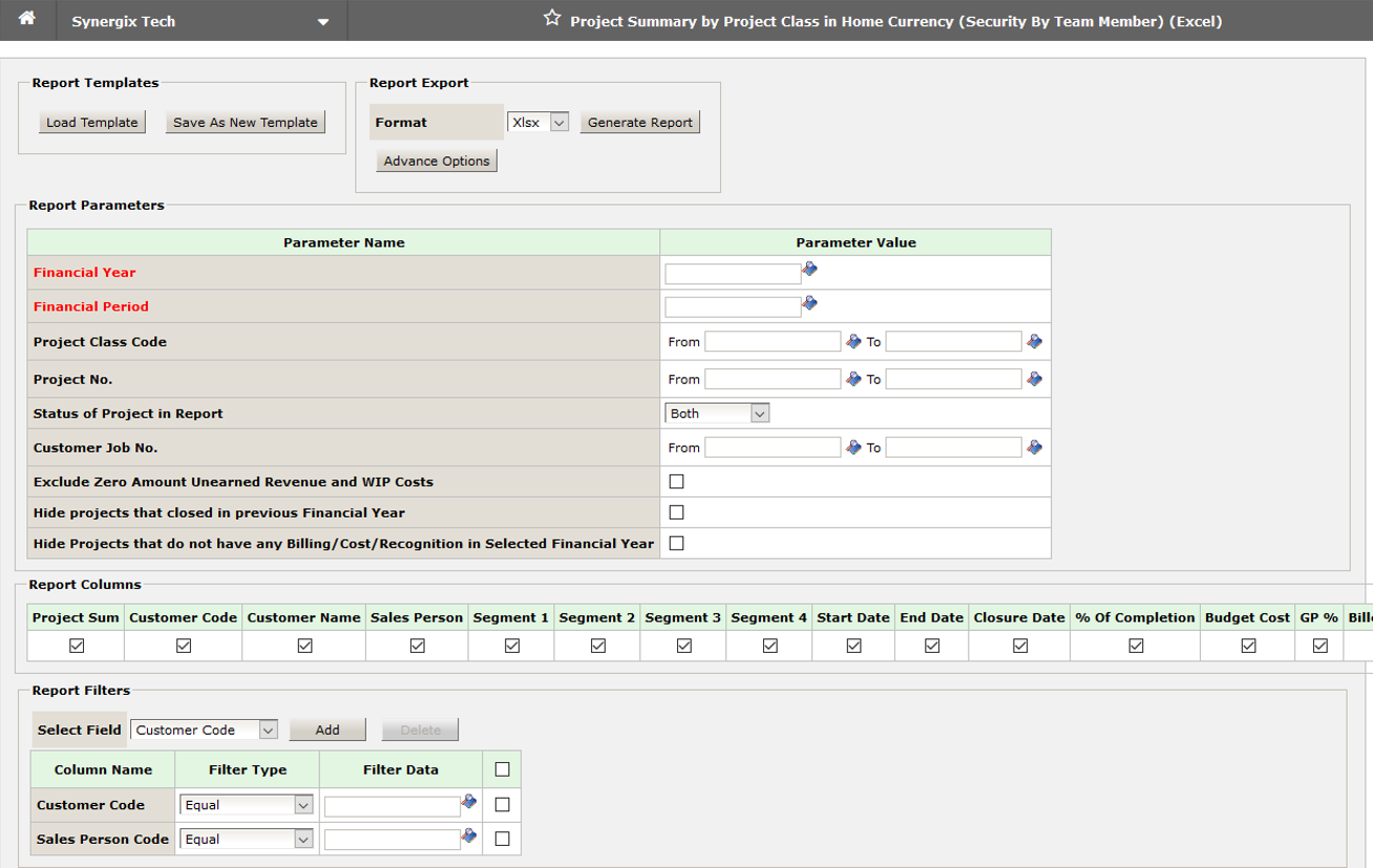 Project Report Security by Team Member Enhancement 1 - Synergix E1 ERP System Updates | August 2019