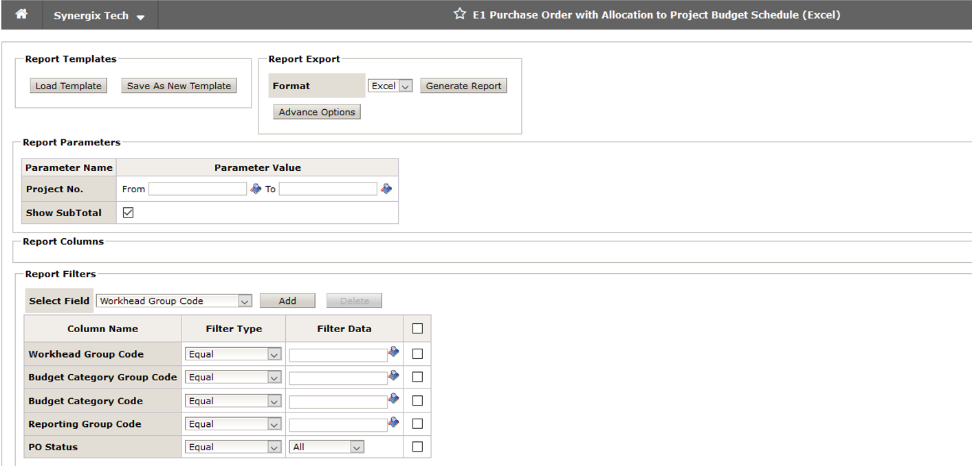 Purchase Order with 21 - Synergix E1 ERP System Updates | August 2019