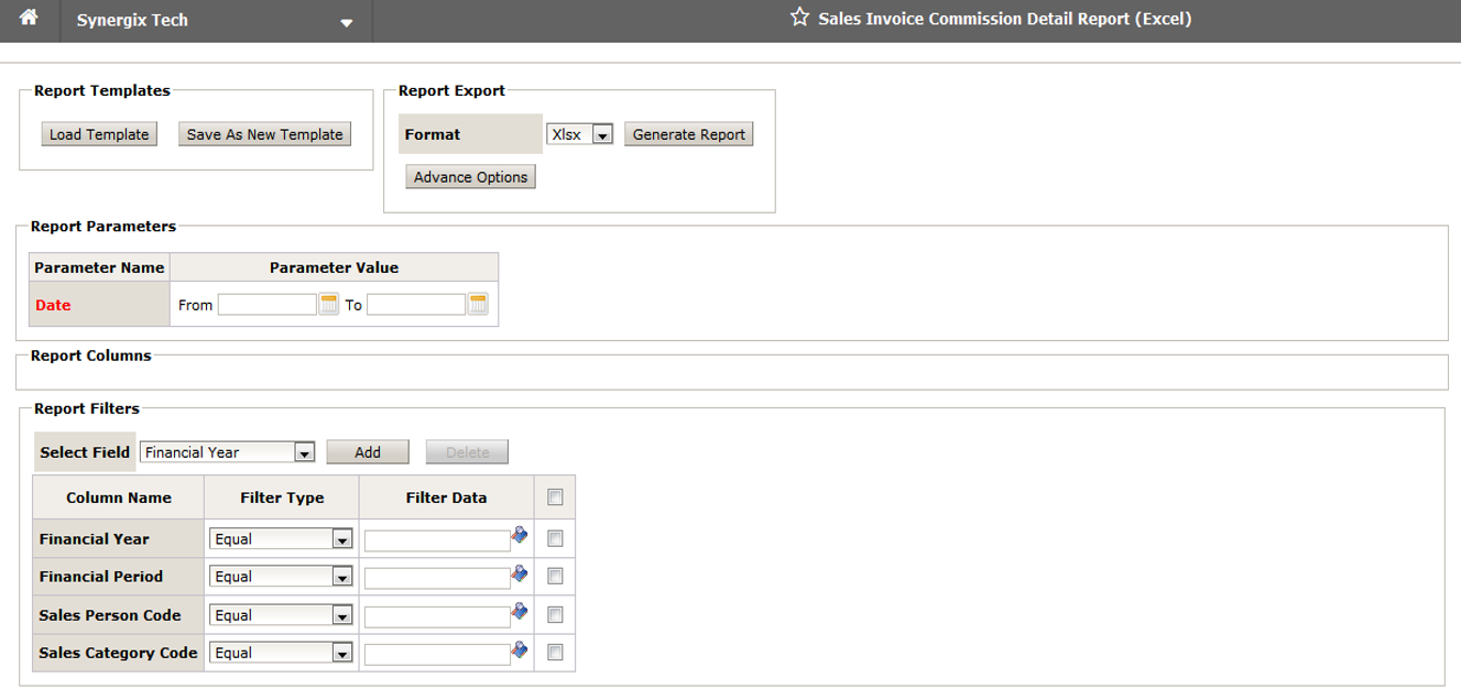 Sales Invoice Commission Details Report 2 - Synergix E1 ERP System Updates | August 2019