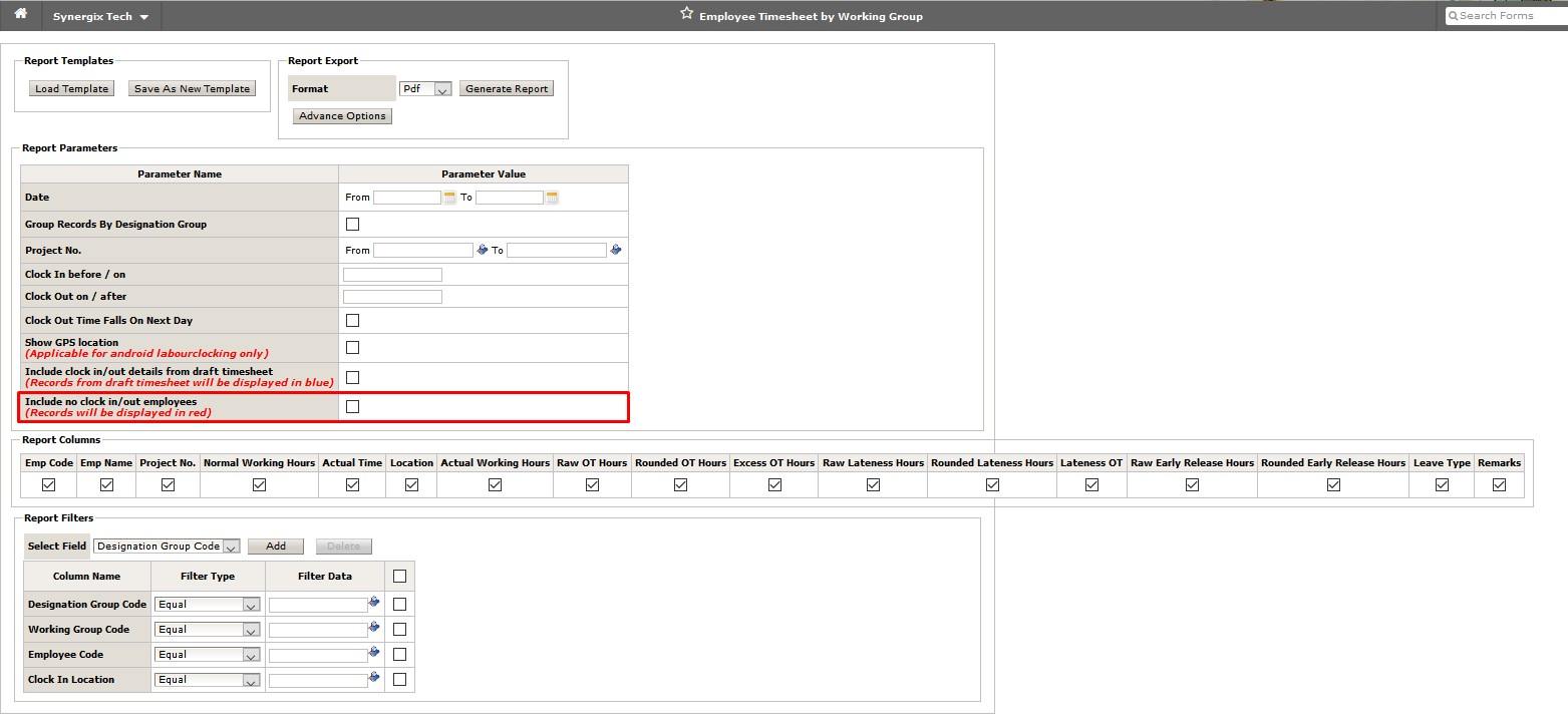 Timesheet report - Synergix E1 ERP System Updates | August 2019