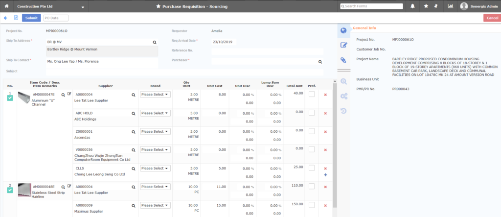 Purchase Requisition Sourcing 1024x443 - Synergix E1 ERP System Updates | March 2020