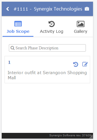 Project activity log - Synergix ERP Software Updates | April 2020