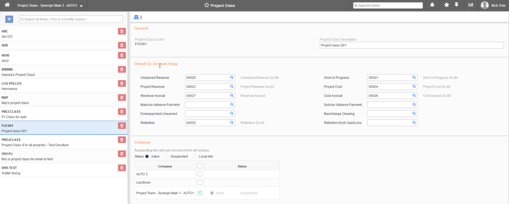 E2 Project Class Maintenance  1024x412 - Synergix ERP Software Updates | December 2020