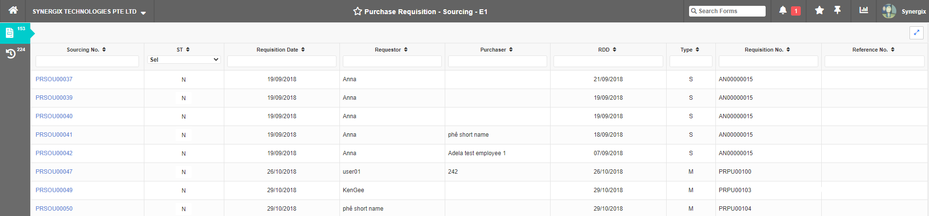 Purchase Requisition Sourcing - Synergix ERP Software Updates - May 2021