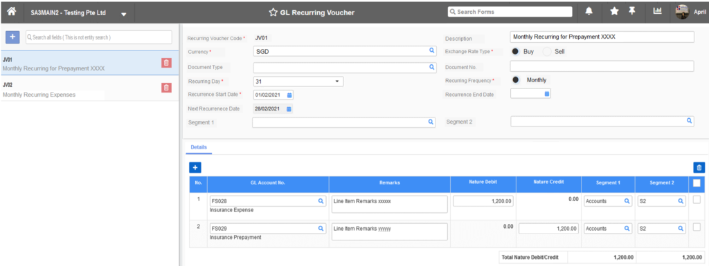E2 Recurring Journal Voucher 1024x385 - Synergix ERP Software Updates - October 2021