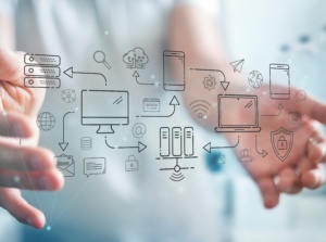 businessman using tech devices icons thin line interface ss 300x223 - Is It The Time For Your ERP System Upgrade?