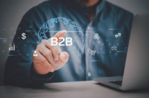 man hand using laptop virtual screen b2b business business icons symbols business digital technology marketing online concept 300x199 - 4 Actionable Ways to Elevate Your B2B eCommerce Business