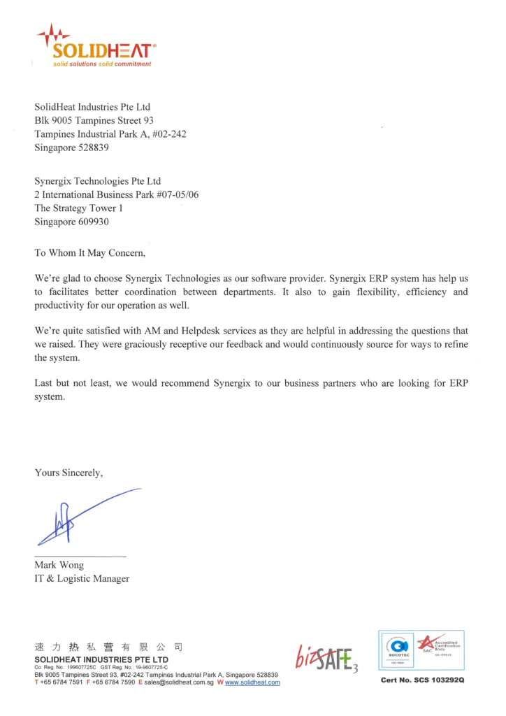 Solid Heat Testimonial Letter signed 724x1024 - SolidHeat Industries Pte Ltd