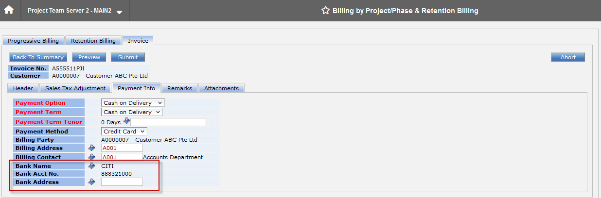 Bank Account Number for PayNow in Project Invoice - Synergix ERP Software Updates | January 2024