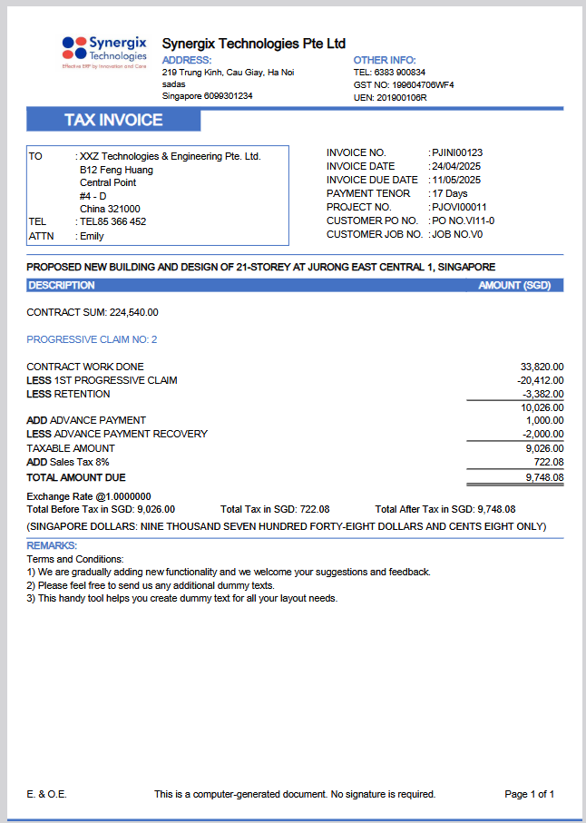 100329356 Irene - Synergix ERP Software Updates | April 2025